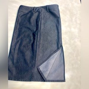 Brand: FCUK JEAN (size 12) Dark Jean slim fitted skirt w/side split.